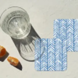Patroon - Streep - Blauw onderzetter kurk middel 366 -sfeer4