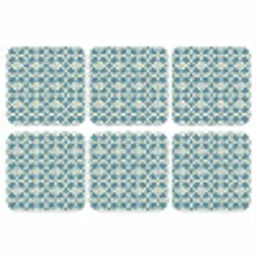 Patroon - Symmetrisch - Blauw onderzetter kurk middel 366 -3d