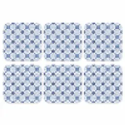 Patroon - Tegel - Blauw onderzetter kurk middel 366 -3d