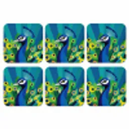 Pauw - Cirkels - Blauw onderzetter kurk middel -3d
