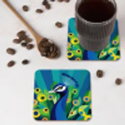 Pauw - Cirkels - Blauw onderzetter kurk middel -sfeer2