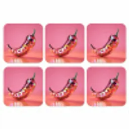 Peper - Disco - Rood - Glitter onderzetter kurk middel -3d
