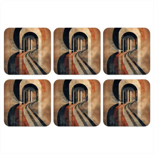 Piano - Toetsen - Abstract onderzetter kurk middel -3d