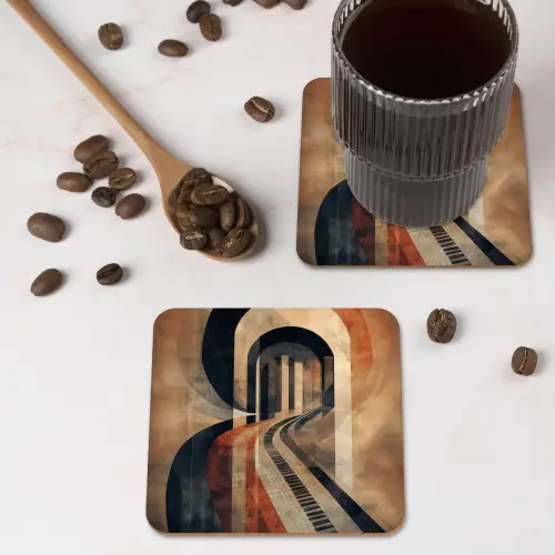 Piano - Toetsen - Abstract onderzetter kurk middel -sfeer2