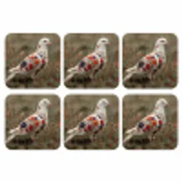 Duif - Bloemen - Natuur onderzetter kurk middel -3d