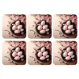 Roze - Bloesems - Eieren onderzetter kurk middel -3d