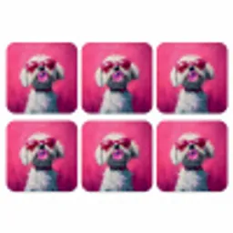 Pink - Hond - Bubbel onderzetter kurk middel -3d