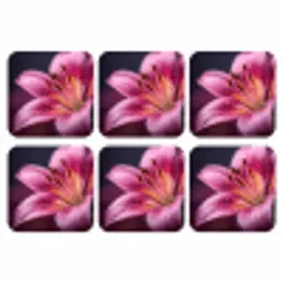 Roze - lelie - Dauwdruppels onderzetter kurk middel -3d