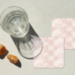 Roze - Marmer - Crème onderzetter kurk middel 366 -sfeer4