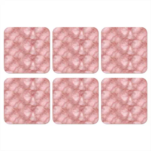 Roze - Kwarts - Goud - Marmer onderzetter kurk middel 366 -3d