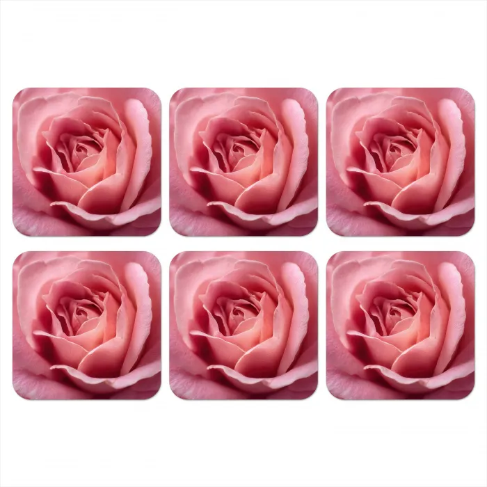 Roze - Roos - Romantisch onderzetter kurk middel -3d