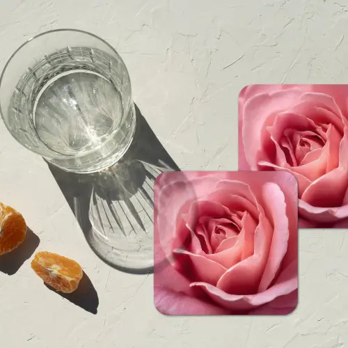 Roze - Roos - Romantisch onderzetter kurk middel -sfeer4