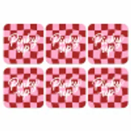 Pinky up - Geblokt - Bordeauxrood onderzetter kurk middel -3d
