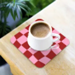 Pinky up - Geblokt - Bordeauxrood onderzetter kurk middel -sfeer5