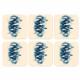 Vissen - Minimalistisch - Blauw onderzetter kurk middel -3d