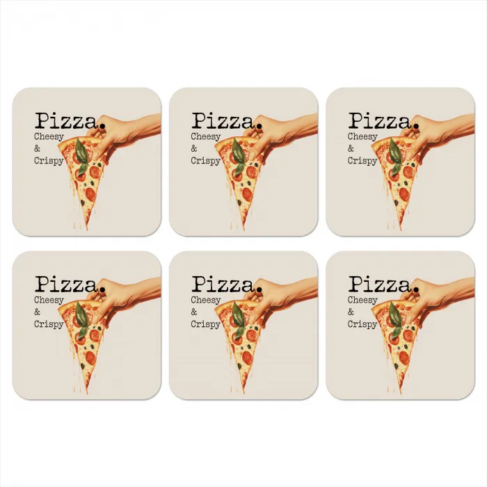 Pizza - Kaas - Pepperoni onderzetter kurk middel -3d
