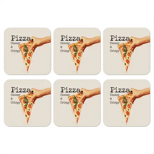Pizza - Kaas - Pepperoni onderzetter kurk middel -3d