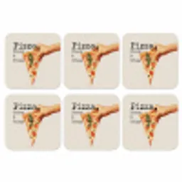 Pizza - Kaas - Pepperoni onderzetter kurk middel -3d