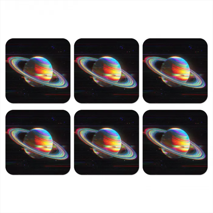 Planeet - Cirkel - Kleurrijk onderzetter kurk middel -3d