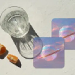 Planeet - Lucht - Wolken - Pasteltinten onderzetter kurk middel -sfeer4