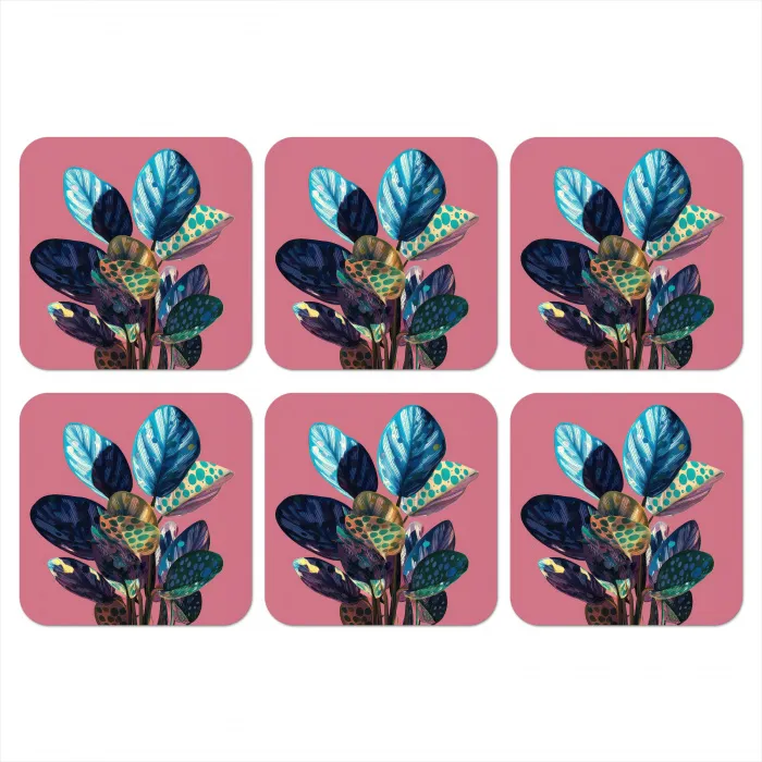 Plant - Bladeren - Stippen - Abstract onderzetter kurk middel -3d
