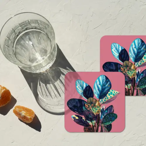 Plant - Bladeren - Stippen - Abstract onderzetter kurk middel -sfeer4