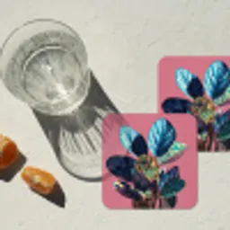 Plant - Bladeren - Stippen - Abstract onderzetter kurk middel -sfeer4