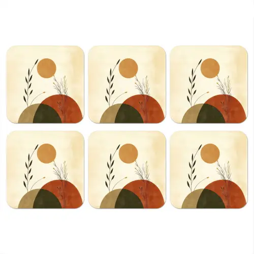 Planten - Abstract - Vormen onderzetter kurk middel -3d