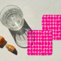 Stippen - Patroon - Roze onderzetter kurk middel 366 -sfeer4