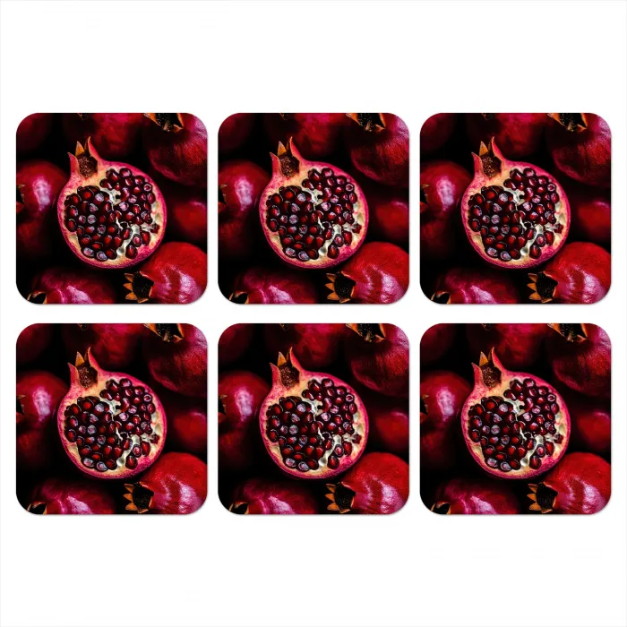Granaatappel - Rood - Fruit onderzetter kurk middel -3d
