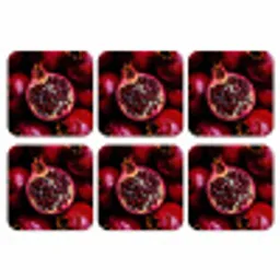 Granaatappel - Rood - Fruit onderzetter kurk middel -3d