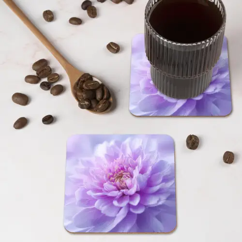 Paars - Dahlia - Dromerig onderzetter kurk middel -sfeer2