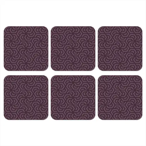 Paars - Geometrisch - Patroon - Donker onderzetter kurk middel 366 -3d