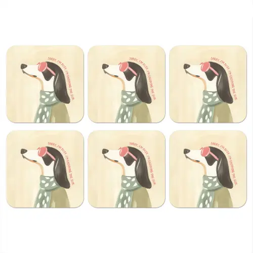 Quote - Hond - Zonnebril onderzetter kurk middel -3d
