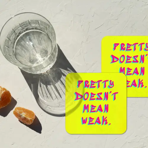 Quote - Minimalistisch - Kleurrijk onderzetter kurk middel -sfeer4