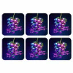 Quote - Neon - Disco - Druiven onderzetter kurk middel -3d