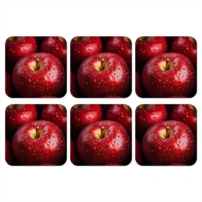 Rood - Appels - Fruit onderzetter kurk middel -3d