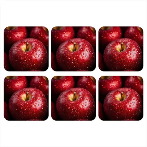 Rood - Appels - Fruit onderzetter kurk middel -3d