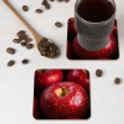 Rood - Appels - Fruit onderzetter kurk middel -sfeer2