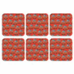 Rood - Disco - Patroon onderzetter kurk middel 366 -3d