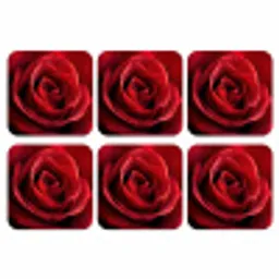 Rood - Roos - Romantisch onderzetter kurk middel -3d