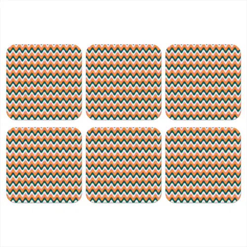 Retro - Disco - Golven - Kleur onderzetter kurk middel 366 -3d