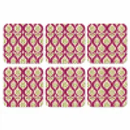 Retro - Floraal - Paars onderzetter kurk middel 366 -3d