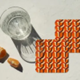 Retro - Modern - Kleurrijk onderzetter kurk middel 366 -sfeer4