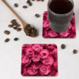 Rozen - Pink - Bloem onderzetter kurk middel -sfeer2