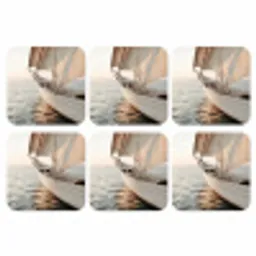 Zeilboot - Zee - Beige - Zon onderzetter kurk middel -3d
