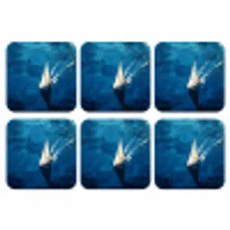 Zeilboot - Water - Abstract - Schaduw onderzetter kurk middel -3d