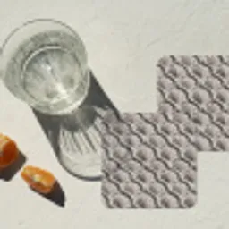 Zand - Schelpenvorm - Grijs onderzetter kurk middel 366 -sfeer4