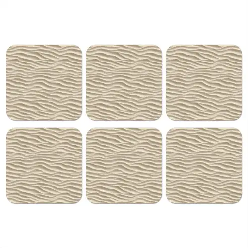 Zand - Golven - Beige onderzetter kurk middel 366 -3d