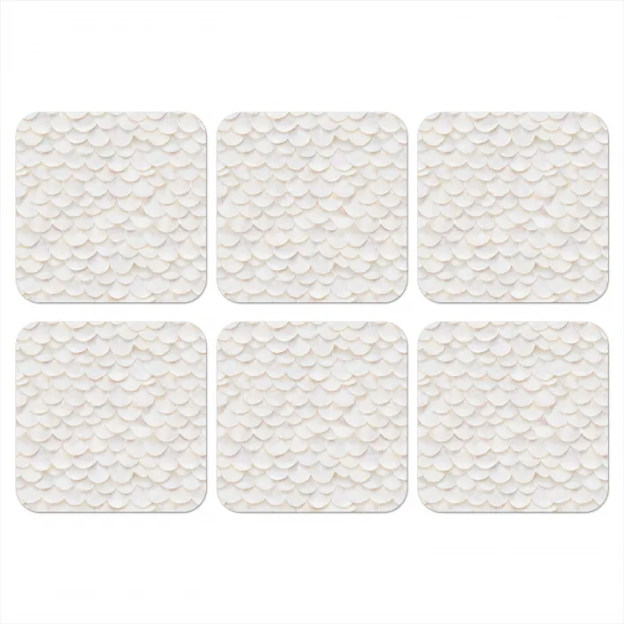 Schubben - Wit - Elegant onderzetter kurk middel 366 -3d